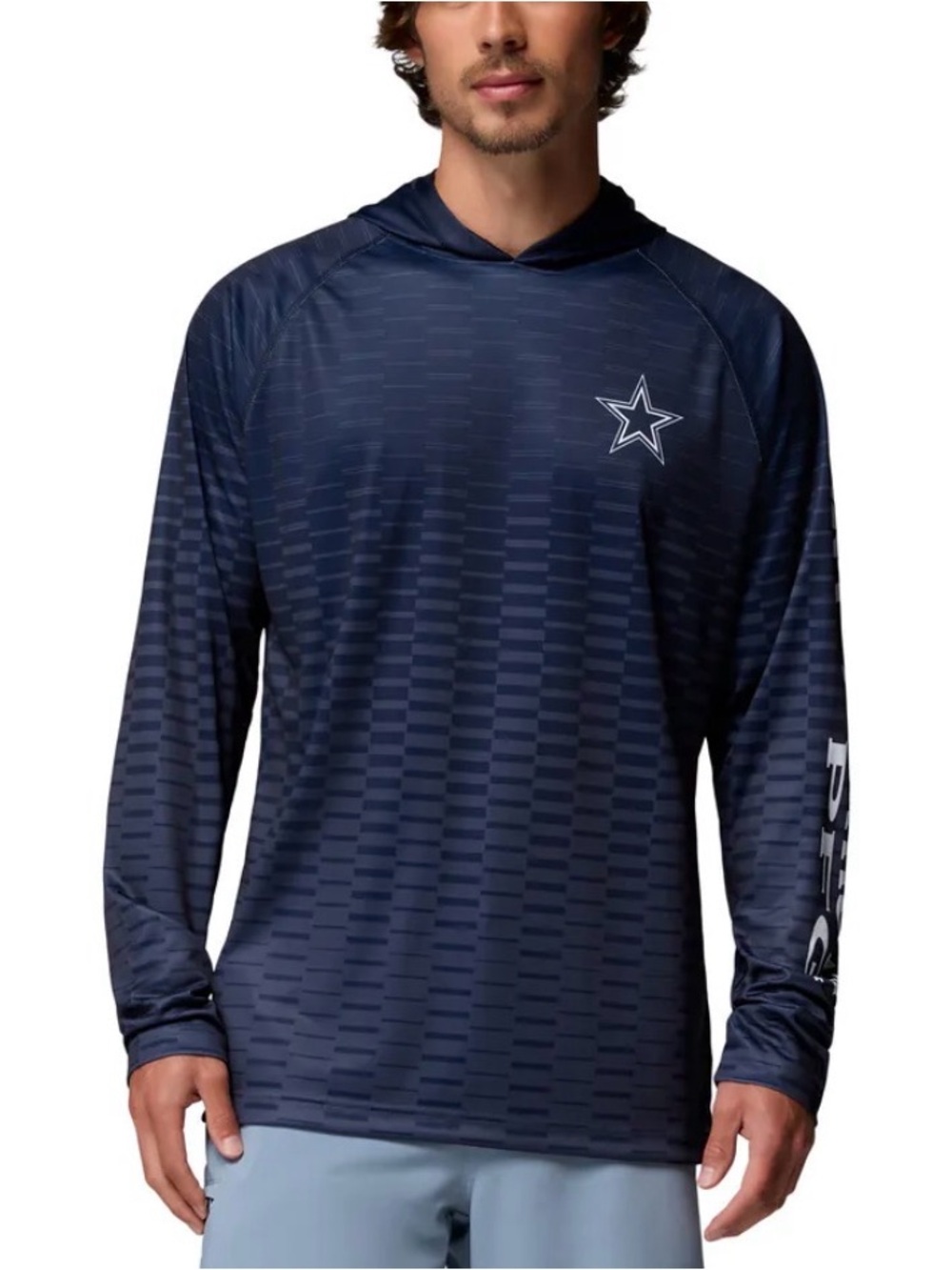 NFL Dallas Cowboys Navy Hooded Performance Long-Sleeve